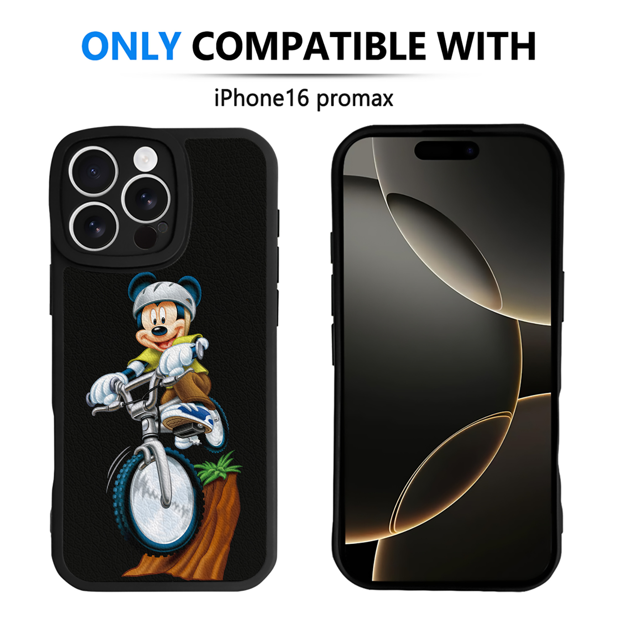 （画像用） ミッキーマウス Mickey Mouse 【iPhone 16シリーズ対応】シリコンスマホケース（レザー調） 材質：シリコン